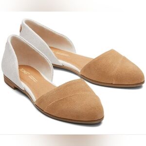 Toms / Jutti D'Orsay Tan Suede Leather Flat / Natural Brown / 9